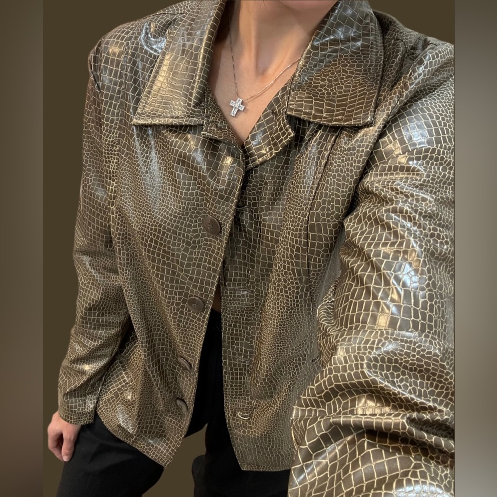 Faux Croc Jacket